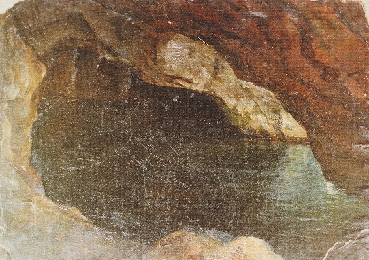 Julie Wilhelmine Hagen - Schwarz, Una grotta con acqua, Tartu Art Museum's painting collection